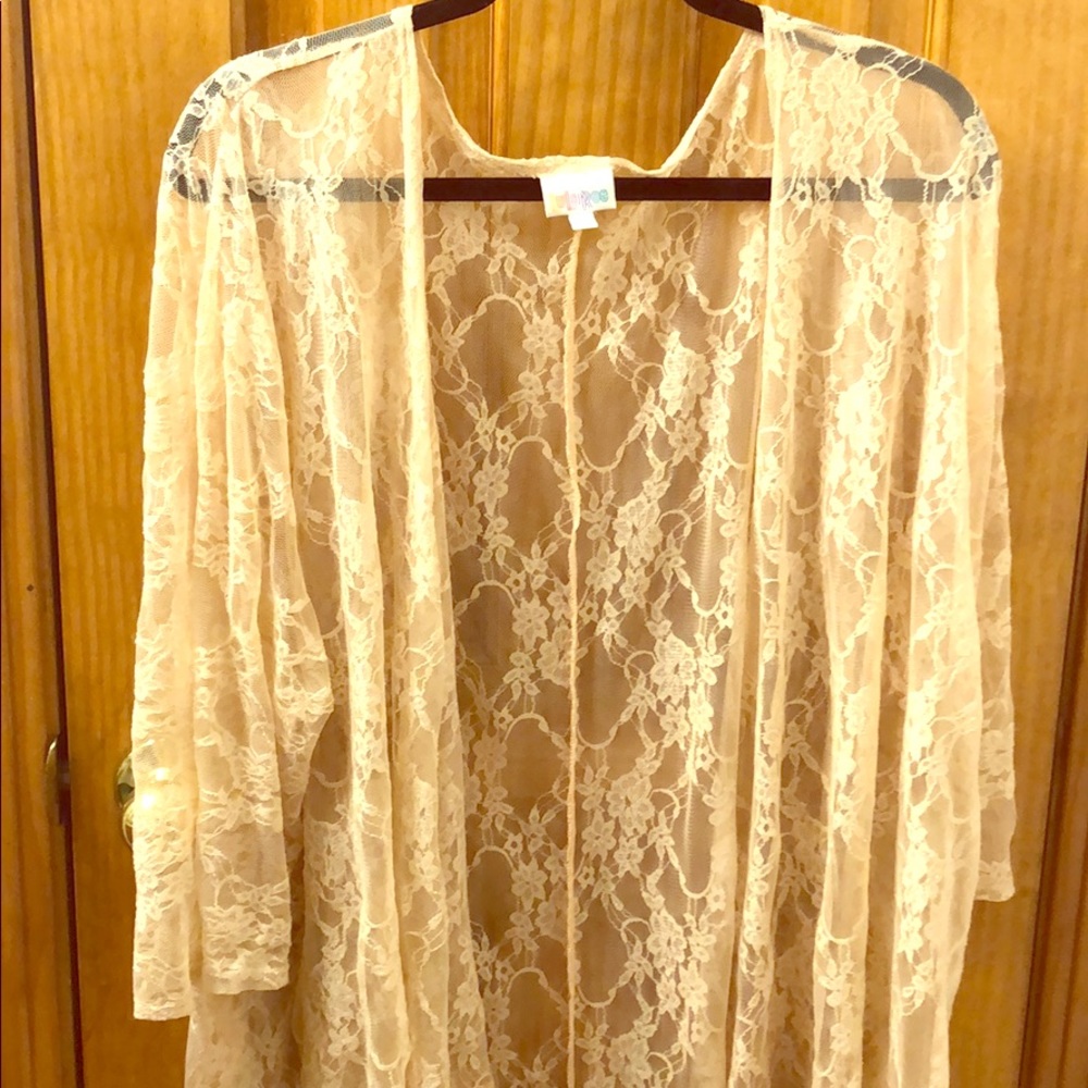 Lularoe Lindsay - Lg - Peach/Pink Lace